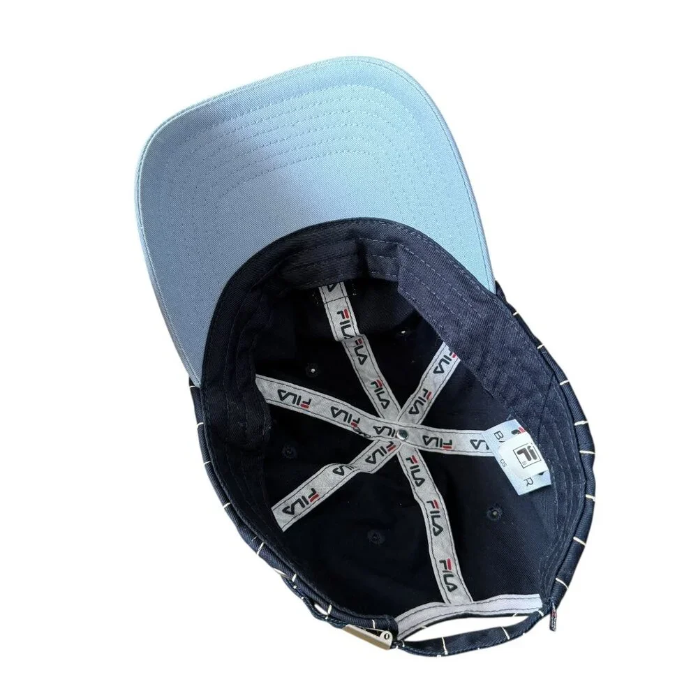 FILA x Bandier Womens Stripe Baseball‎ Cap Navy One Size Streetwear Blokette